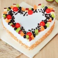 Heart Shaped Vanilla Fruit Cake