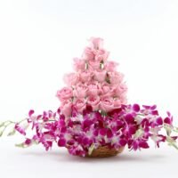 Roses & Orchids basket Arrangement